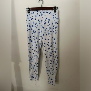 Women’s SAGE Blue and White Leopard Print Leggings